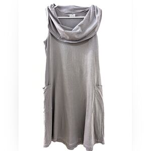 CMC  Color Me Cotton Gray A Line Dress Cowl Neck Sleeveless